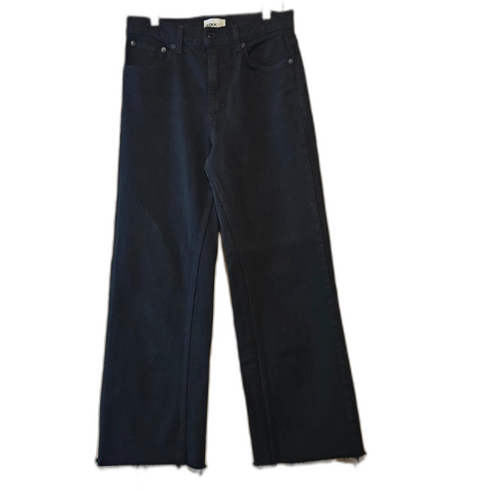 ASKK NY Wide Leg Crop $220 Still on Website 28" Inseam Japanese Denim Sz 27